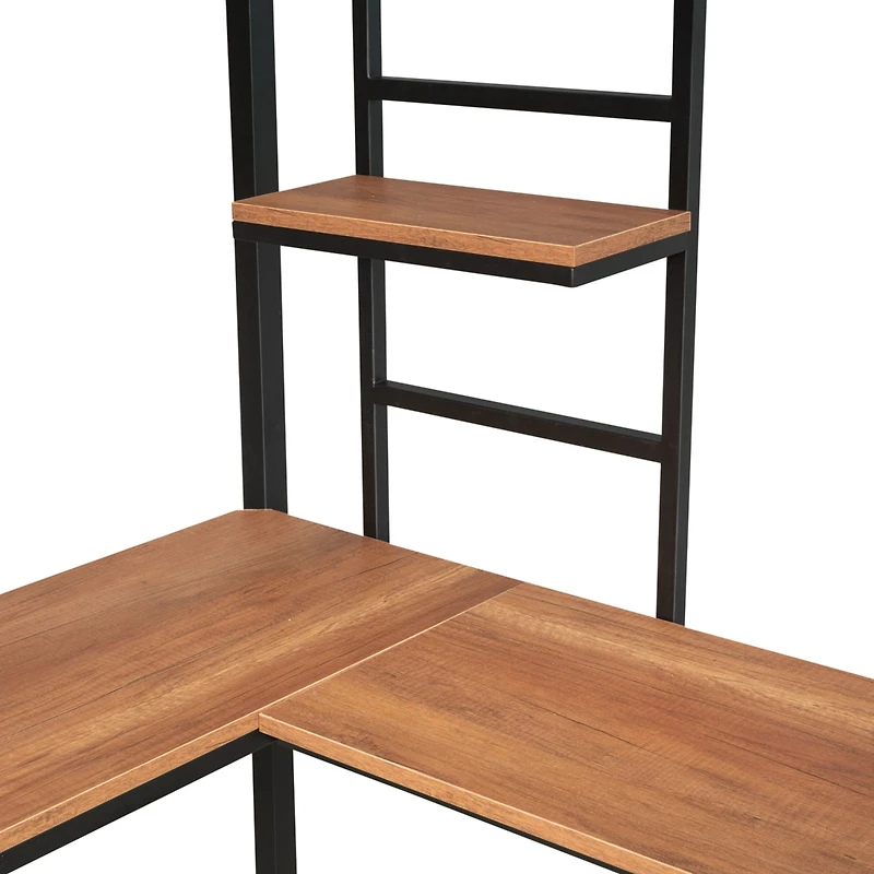 Streamdale Twin Metal Loft Bed With Desk And Shelve