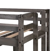 Streamdale Furniture Wooden Twin Over Full Bunk Bed, Loft Bed With Playhouse, Farmhouse, Ladder And Guardrails