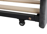 Velvet Upholstered Daybed with Trundle and Usb Charging