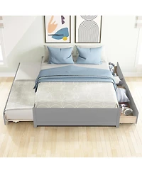 Streamdale Full Bed With Twin Size Trundle And Two Drawers
