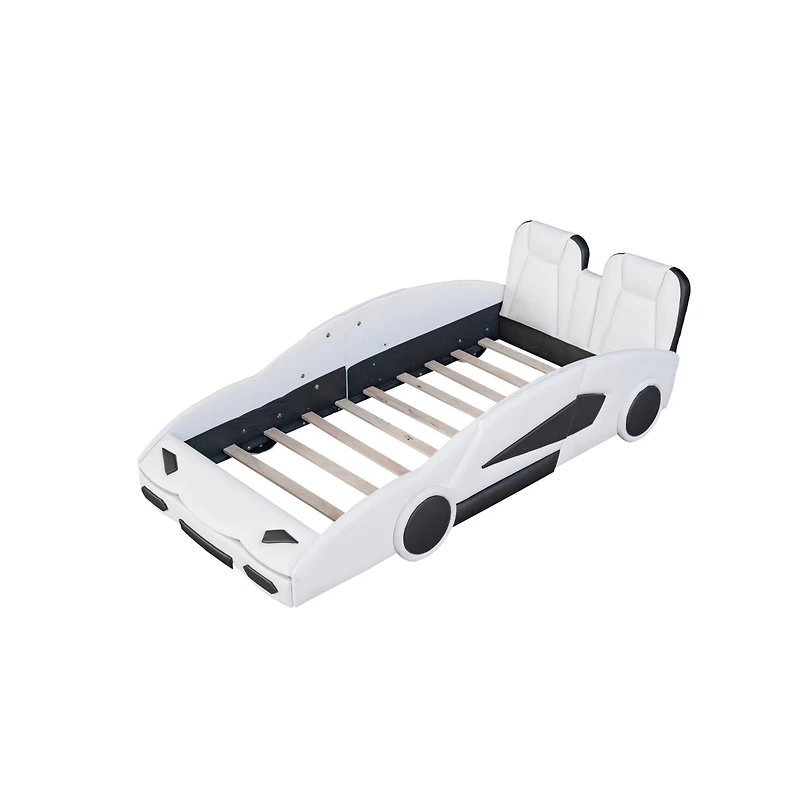 Streamdale Twin Race Car-Shaped Platform Bed With Wheels