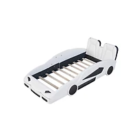 Streamdale Twin Race Car-Shaped Platform Bed With Wheels