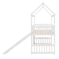 Streamdale Twin Loft Bed With Slide, House Slide