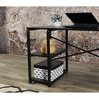 Streamdale Sage Metal Frame 47 Wooden Top 2 Shelves Writing And Computer Desk