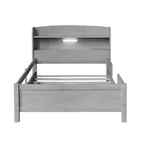 Streamdale Twin Platform Bed with Headboard Storage and Led Lights