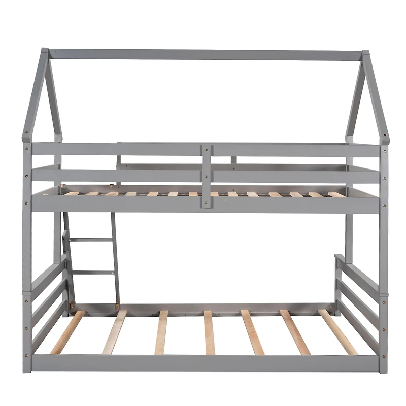 Streamdale Twin Over Full House Bunk Bed With Built-In Ladder
