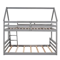 Streamdale Twin Over Full House Bunk Bed With Built-In Ladder