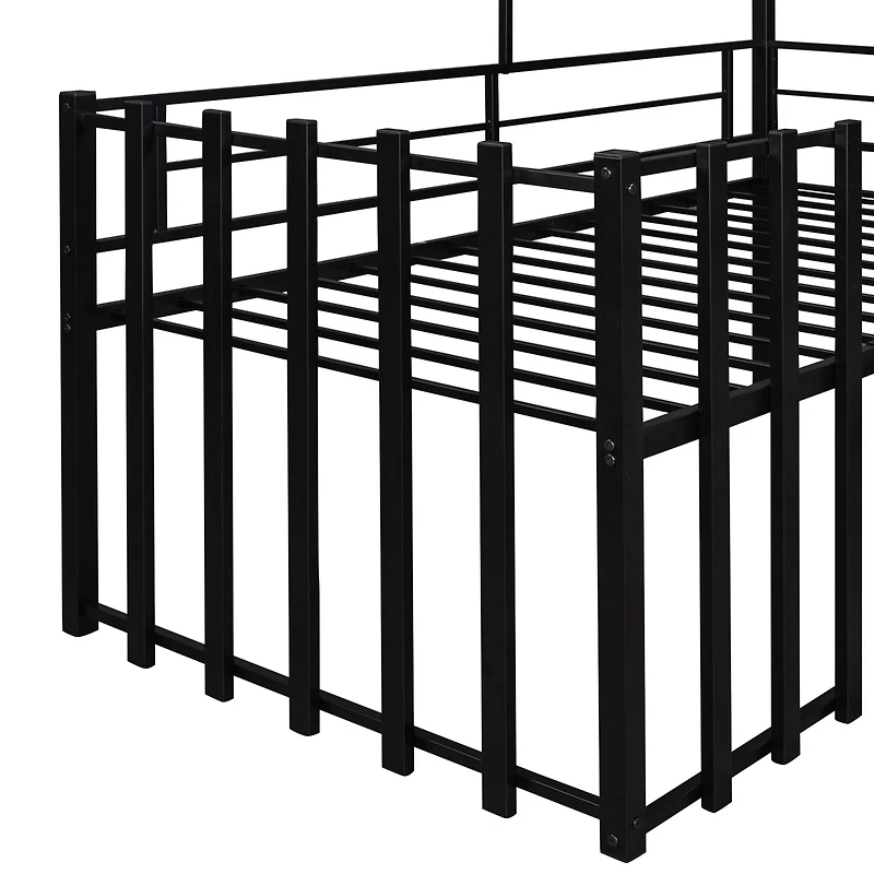 Streamdale Metal Twin Loft Bed With Roof, Window, Guardrail, Ladder