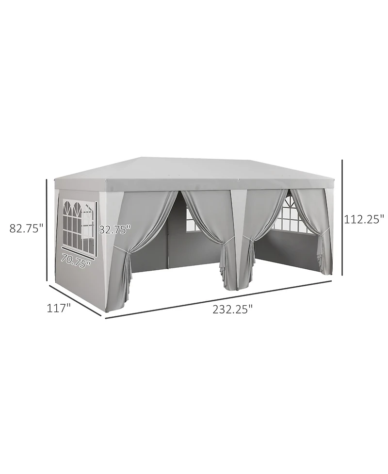 Ez Pop-Up Canopy Tent Spacious 16x16' with Adjustable Height and Included Carry Bag