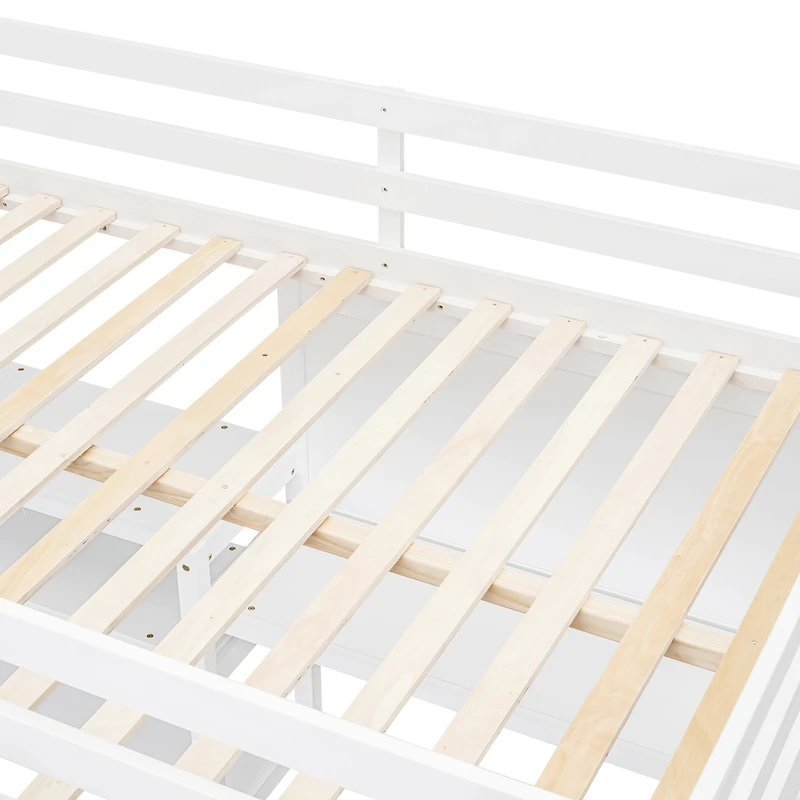 Streamdale Full Wooden Loft Bed With Shelves, Desk And Writing Board