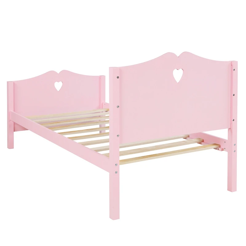 Streamdale Twin Bed Frame with Wood Slats, Headboard, and Footboard
