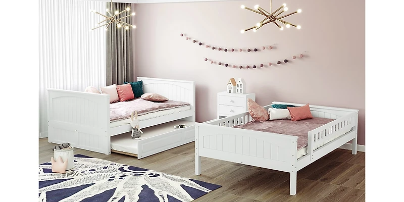 Streamdale Gold Full-Over-Full Bunk Bed with Twin Trundle