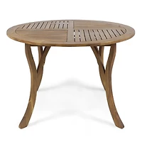 Streamdale Stylish Acacia Wood Circular Patio Table with Smooth Leg Design