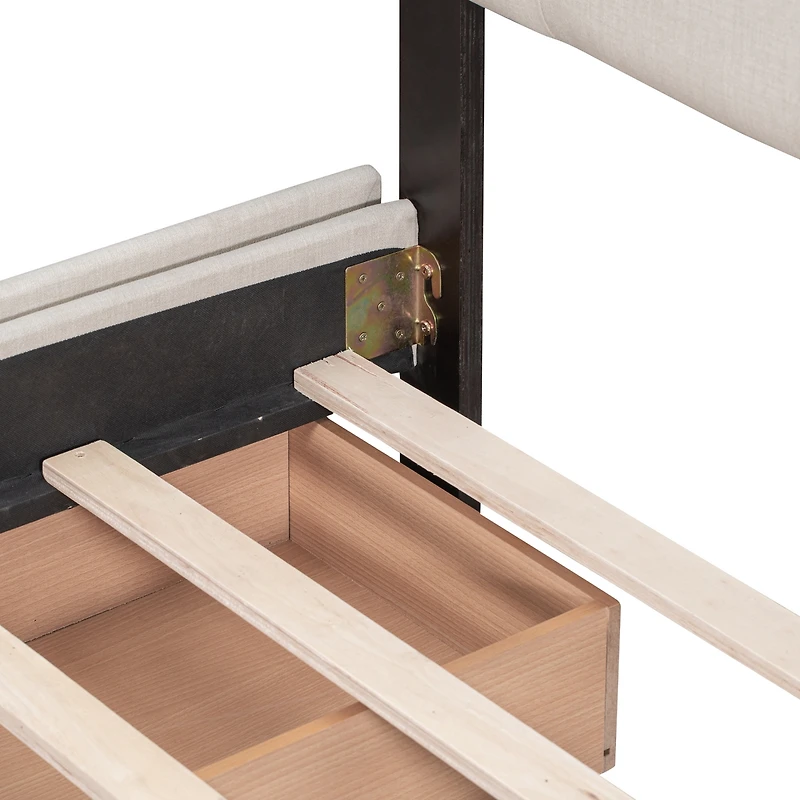Streamdale Linen Platform Bed with Drawers