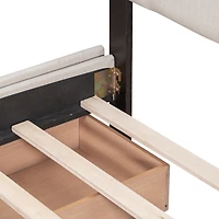 Streamdale Linen Platform Bed with Drawers