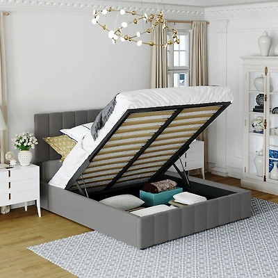 Streamdale Queen Size Upholstered Platform Bed With A Hydraulic Storage System