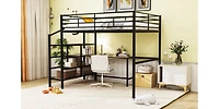 Streamdale Full Metal Loft Bed With Desk And Lateral Storage Ladder