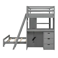 Streamdale Twin Over Twin Bunk Bed With Led Light And Usb Ports
