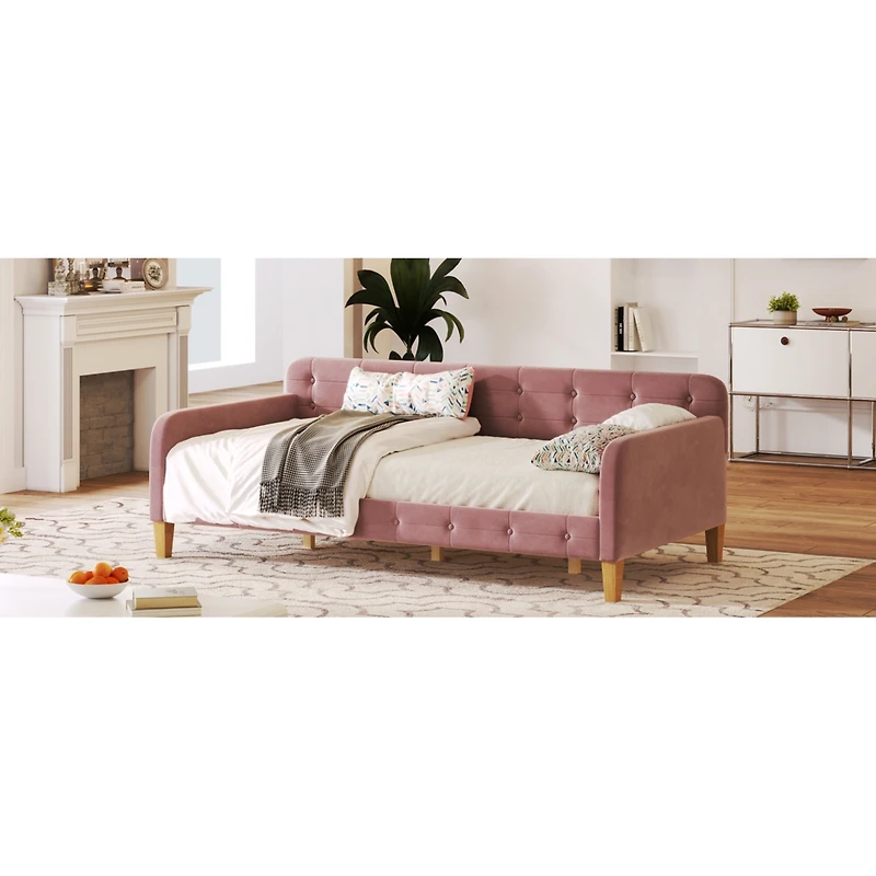 Streamdale Twin Upholstered Daybed With 4 Support Legs