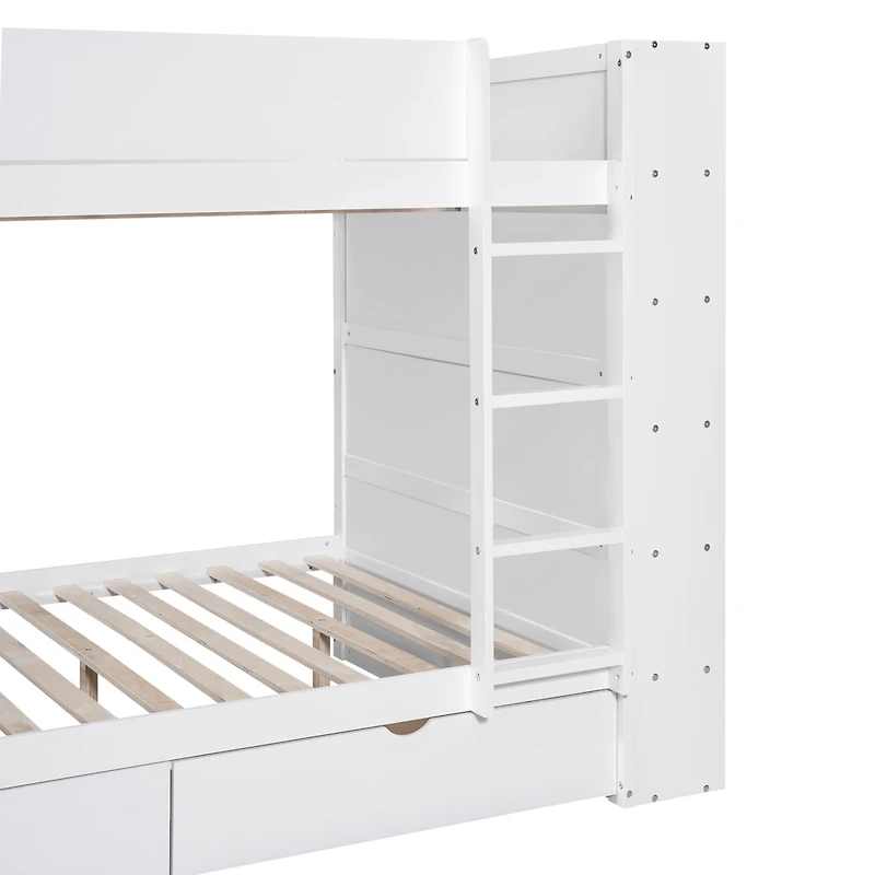 Streamdale Full Over Bunk Bed With 2 Drawers And Multilayer Cabinet