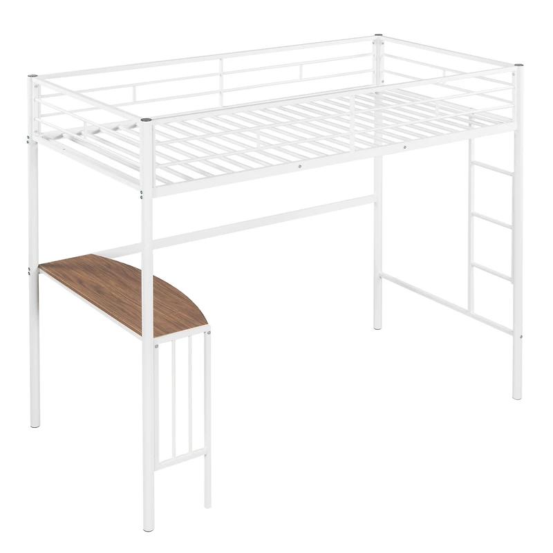 Streamdale Twin Loft Bed with Desk and Safety Rails