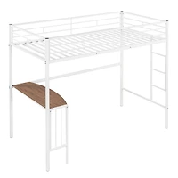 Streamdale Twin Loft Bed with Desk and Safety Rails