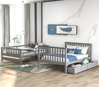Streamdale Full Over Bunk Bed With Shelves And 6 Storage Drawers