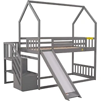 Streamdale Twin Convertible Bunk Bed with Slide and Staircase