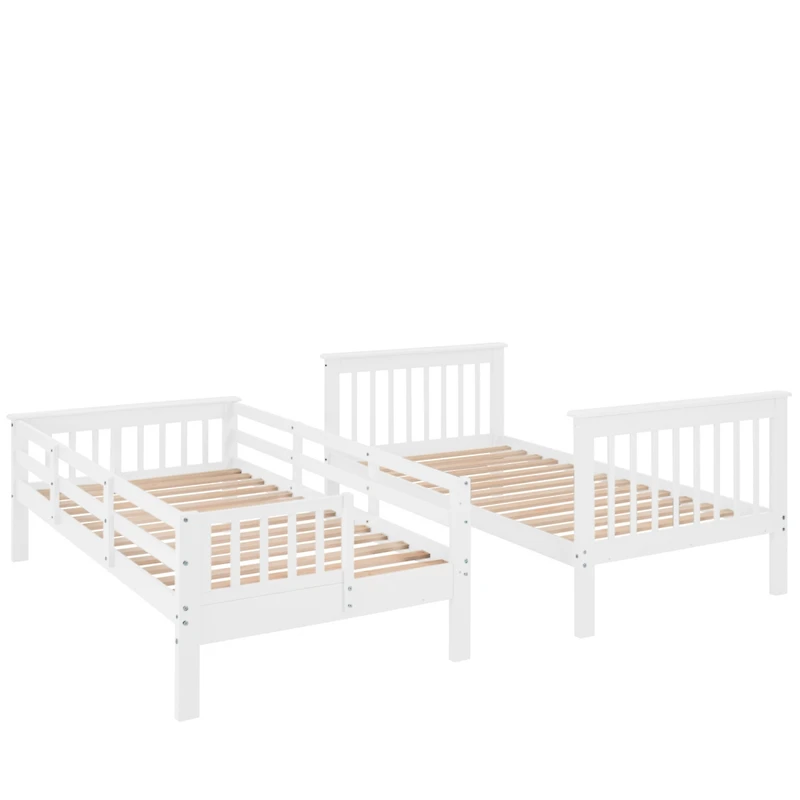 Streamdale Twin-Over-Twin Bunk Bed with Storage and Rail