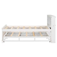 Streamdale Twin Bed with Storage Headboard, Trundle and Drawers
