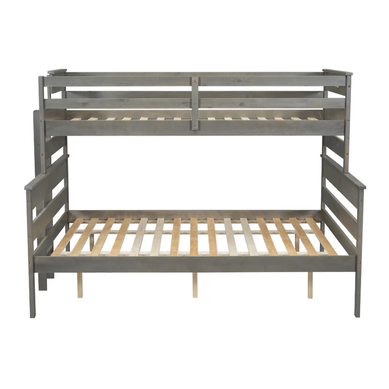 Wood Twin Xl Over Queen Bunk Bed With Ladder