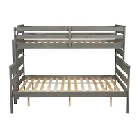Wood Twin Xl Over Queen Bunk Bed With Ladder
