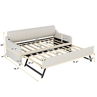 Streamdale Twin Upholstery Daybed with Trundle and Usb Charging