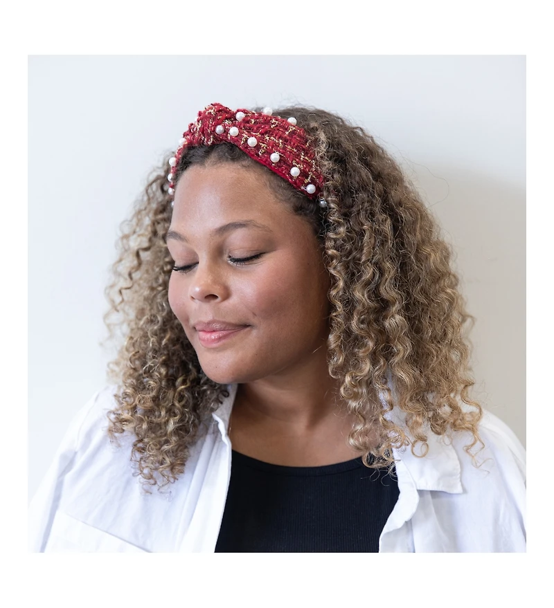 Women s It Girl Pearl Headband - Red