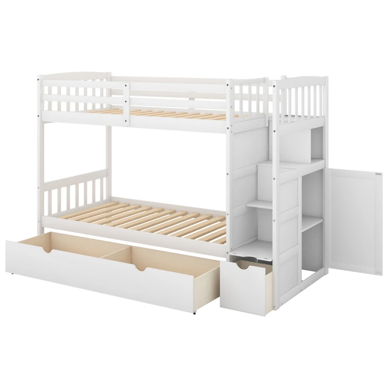 Streamdale Twin Over Full Bunk Bed with Storage