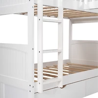 Streamdale Twin Bunk Bed With A Loft Attached, Two Drawers