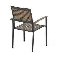 Streamdale Modern Industrial Acacia Wood Dining Chairs (Set of 2)
