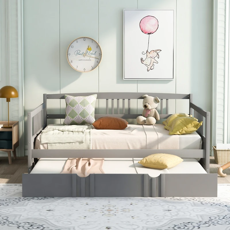 Streamdale Full Daybed Wood Bed With Twin Trundle