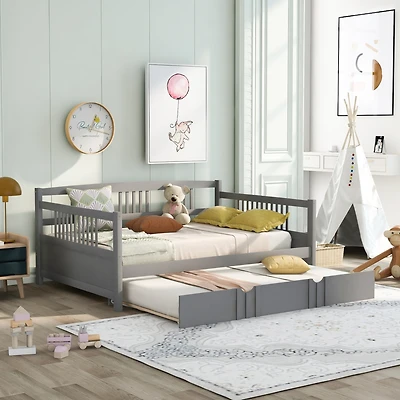 Streamdale Full Daybed Wood Bed With Twin Trundle