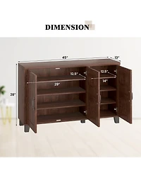 Slickblue 3-Door Buffet Sideboard with Adjustable Shelves and Anti-Tipping Kits