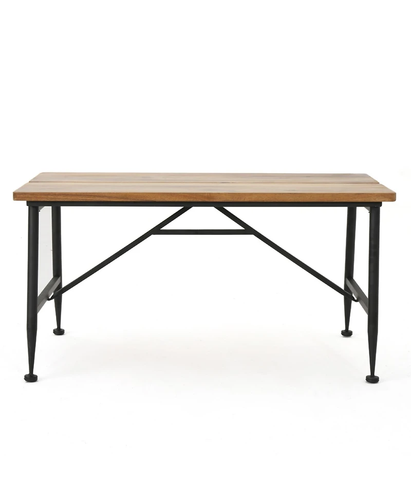 Streamdale Acacia Wood Patio Coffee Table with Iron Frame