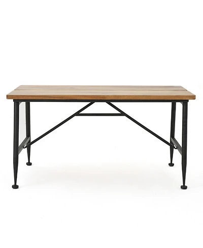 Streamdale Acacia Wood Patio Coffee Table with Iron Frame