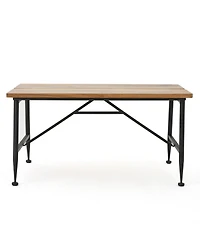 Streamdale Acacia Wood Patio Coffee Table with Iron Frame