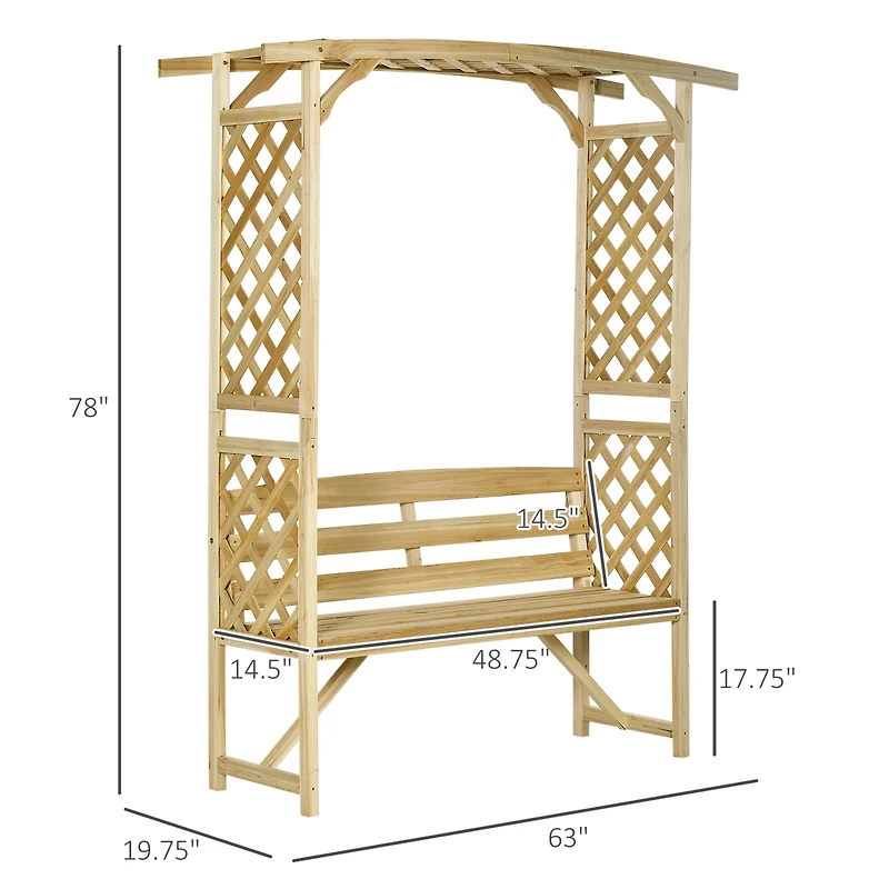 Stylish Arbor Bench Outdoor Seating, Plant Trellis, and Garden Decor