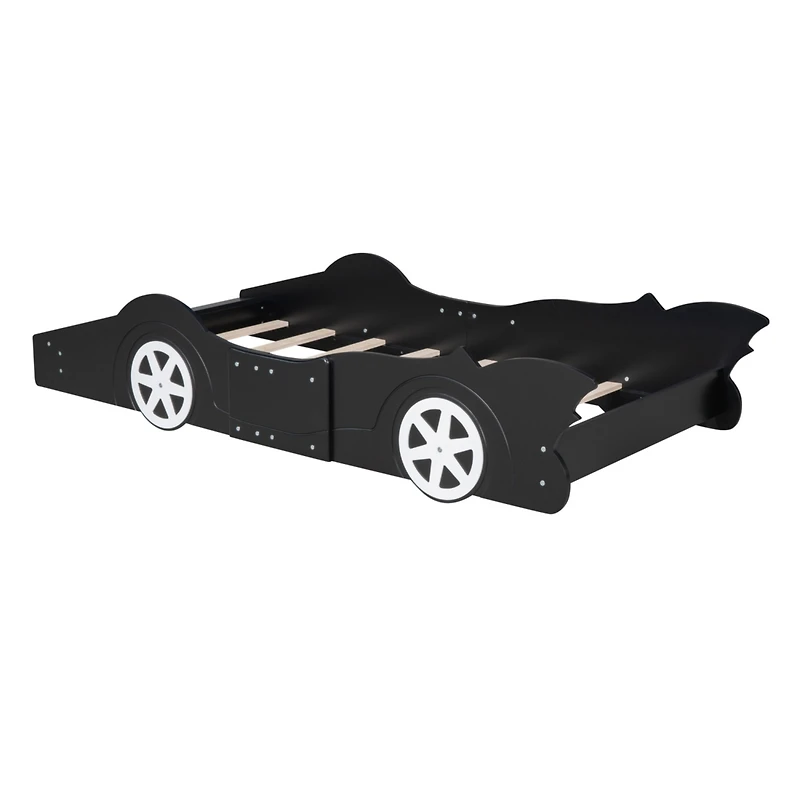 Streamdale Twin Race Car-Shaped Platform Bed With Wheels