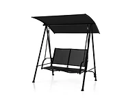 Slickblue 2-Seat Outdoor Canopy Swing with Comfortable Fabric Seat and Heavy-duty Metal Frame