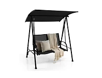 Slickblue 2-Seat Outdoor Canopy Swing with Comfortable Fabric Seat and Heavy-duty Metal Frame