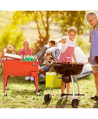 Slickblue Red Portable Outdoor Patio Cooler Cart