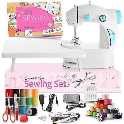 Clara Clark Mini Portable Sewing Machine & Complete Supplies Kit for Beginners and Kids