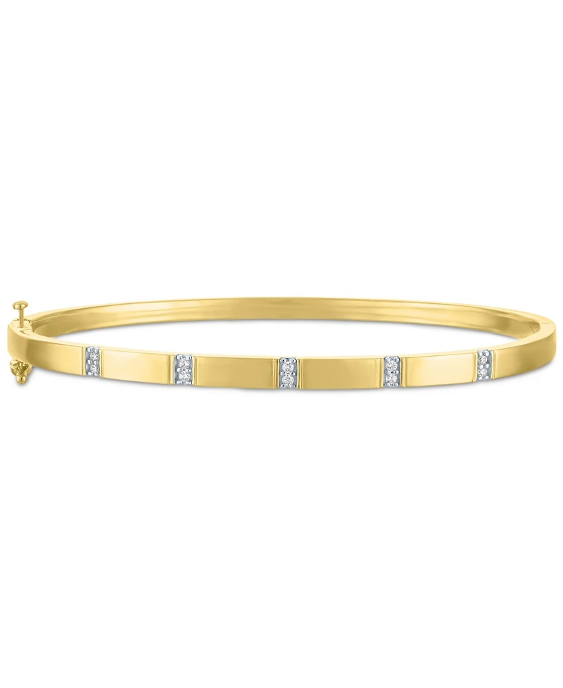 2-Pc. Set Diamond Bangle Bracelets (1/5 ct. t.w.) in 14k Gold-Plated Sterling Silver
